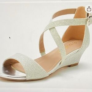 BUEUPU Women's Ankle Sexy Strap Low Wedge Sandals